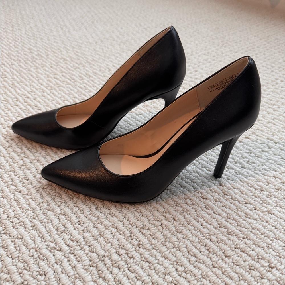 Jenn Ardor Black Pointed Toe Stiletto Pumps Size 6.5 Classic Heels